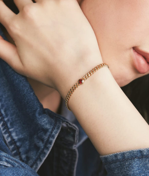 Chunky Curb Chain Gemstone bracelet mejuri