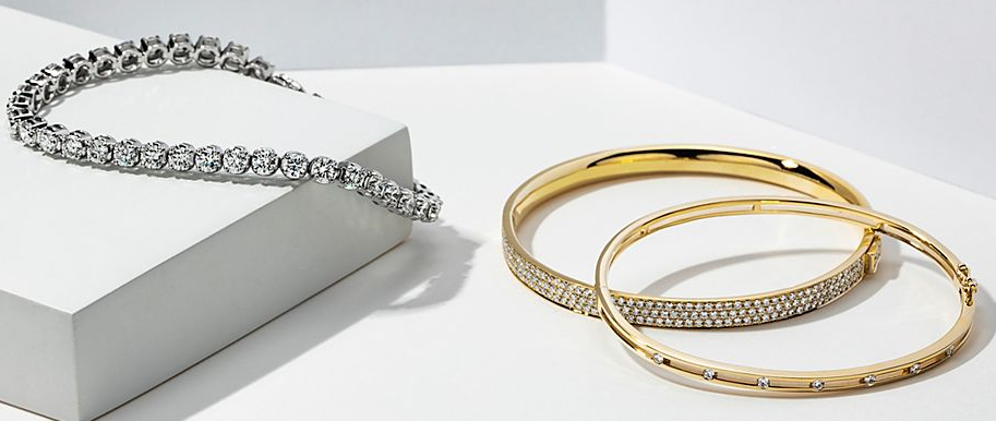 Diamond Station Bangle Bracelet