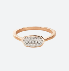 Kendra Isa Ring In Pave Diamond And 14k Rose Gold
