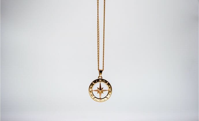 Gold North Star Pendant