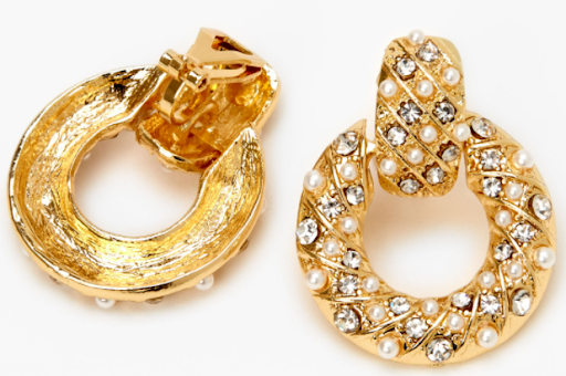 Claire Gold-toned Crystal Pearl Drops