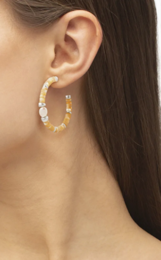 Kendra Lila Vintage Hoops with Shimmery Pearls.