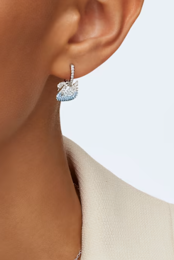 Swarovski Swan Hoops