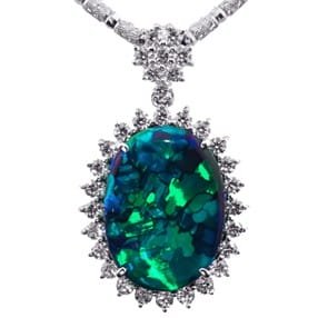 A stunning, high end Australian Black Opal Necklace